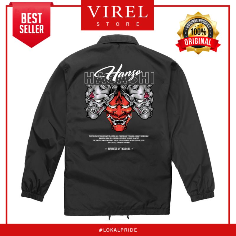 Coach Jaket WindBreaker Jacket Pria Wanita Erigo Parasit Parasut Coac Murah Distro Hanzo Hasasi