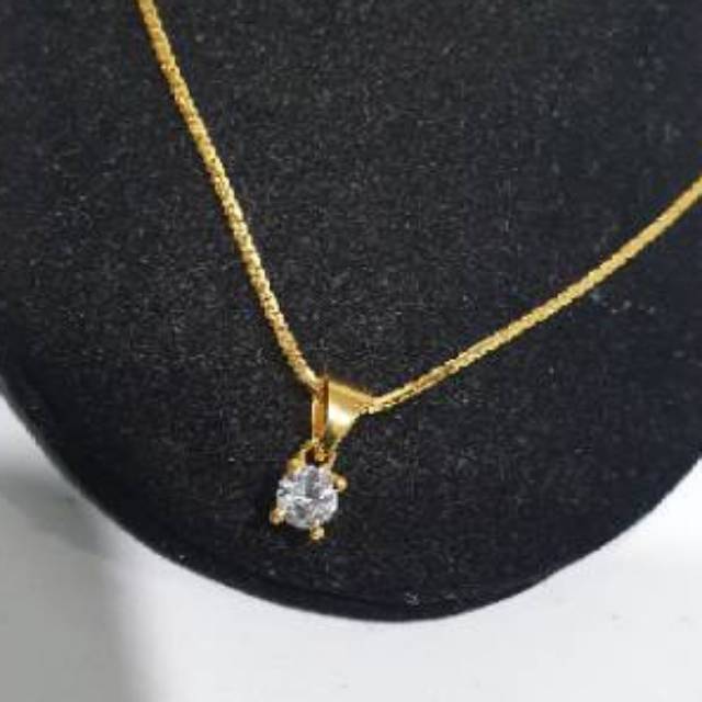 kalung emas asli kadar 875 fancy zirkon