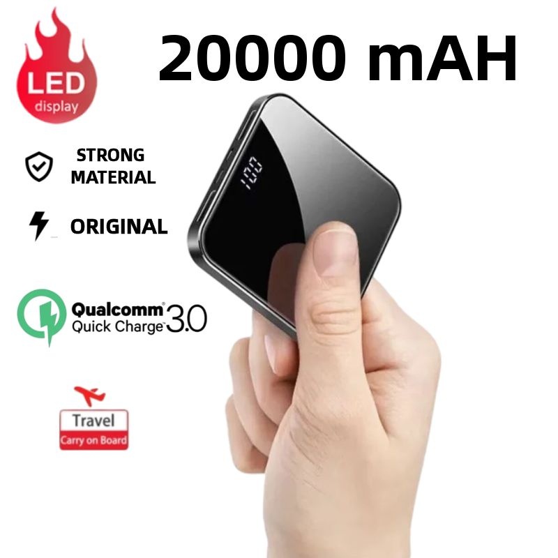 PowerBank 20000mAh mini Fast charging LED Display PowerBank External Battery Pack Power Bank