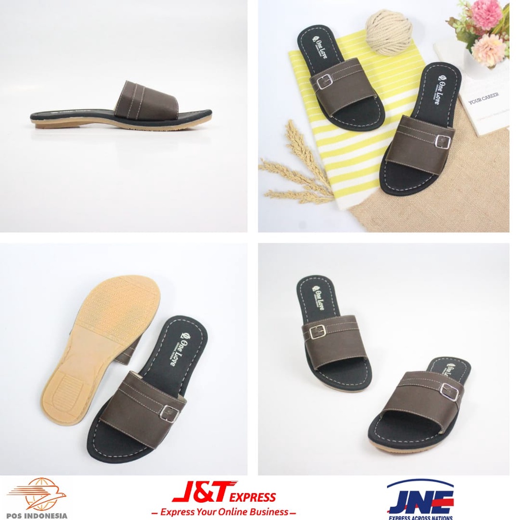 Sandal Wanita One Love Terbaru Anti Slip Super Lentur Bergaransi Sandal Selop Cewek Ori Karet Mentah