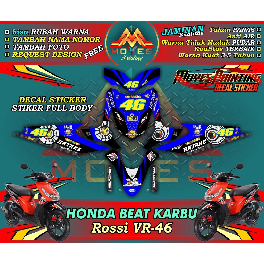 sticker full body beat karbu motif rosi vr 46