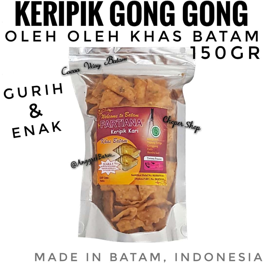 

Oleh Oleh Khas Batam Keripik Gong Gong 150gram