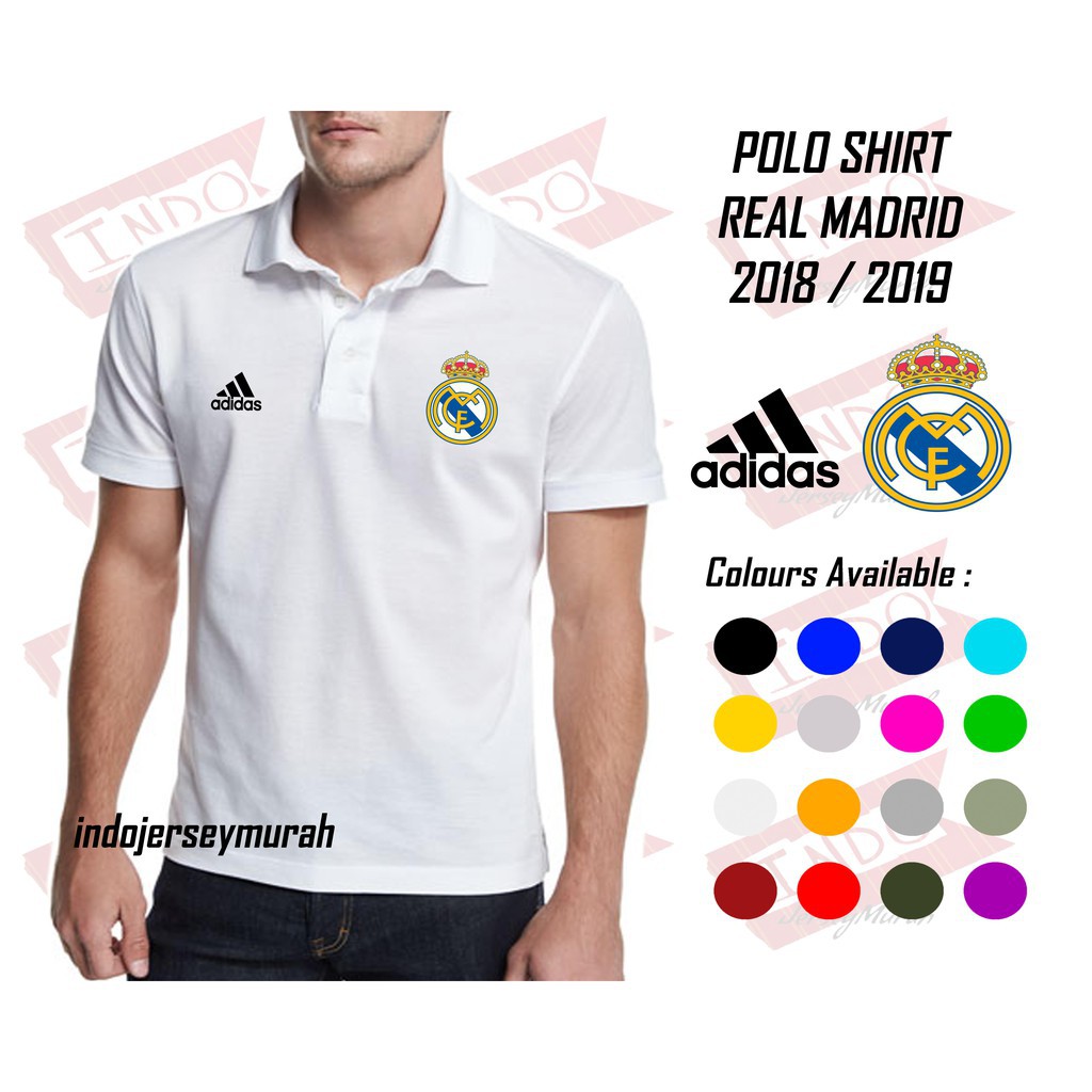 POLO SHIRT REAL MADRID HAL Kaos Polo Polo Cowok Kaos Polo Klub KY