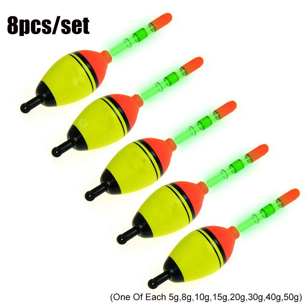 Top 8 Pcs Memancing Malam Mengapung Hot Bobber Luminous Light Stick