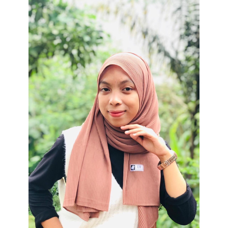 Jilbab pashmina plisket premium