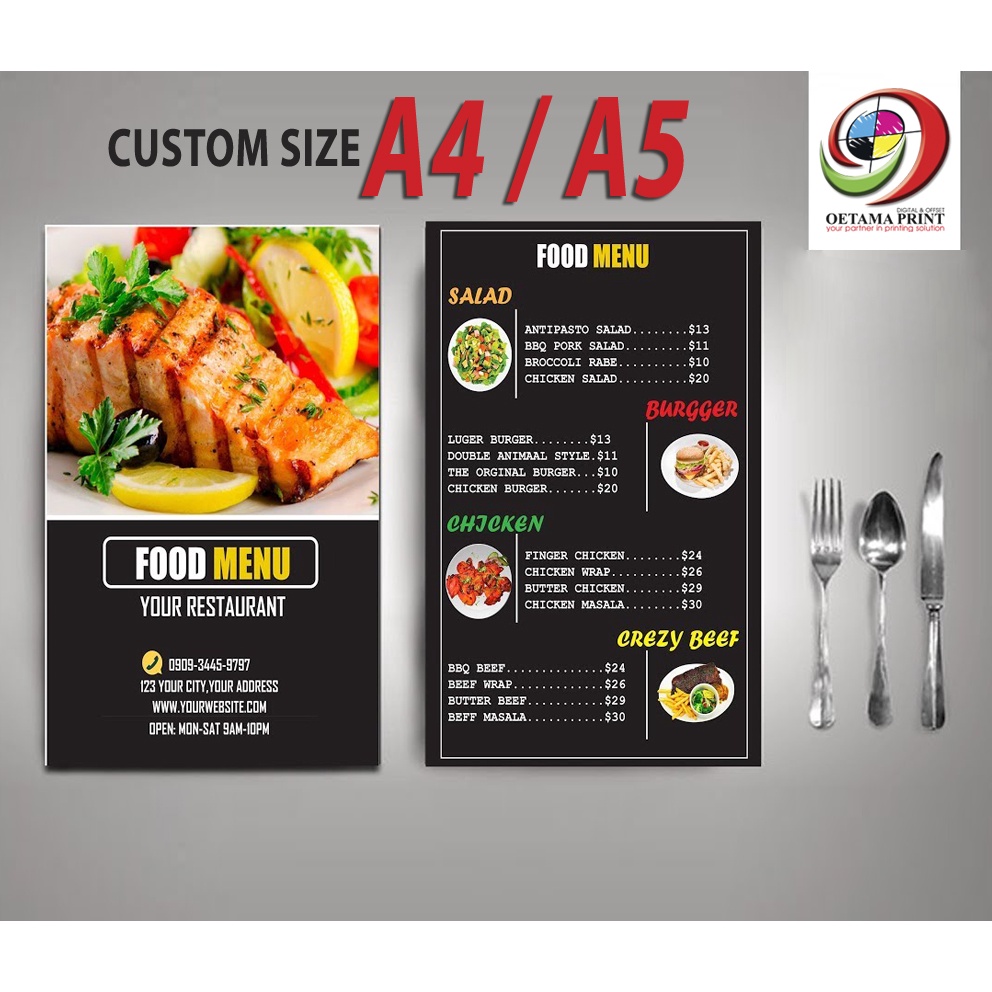 

Papan menu daftar makanan pvc board