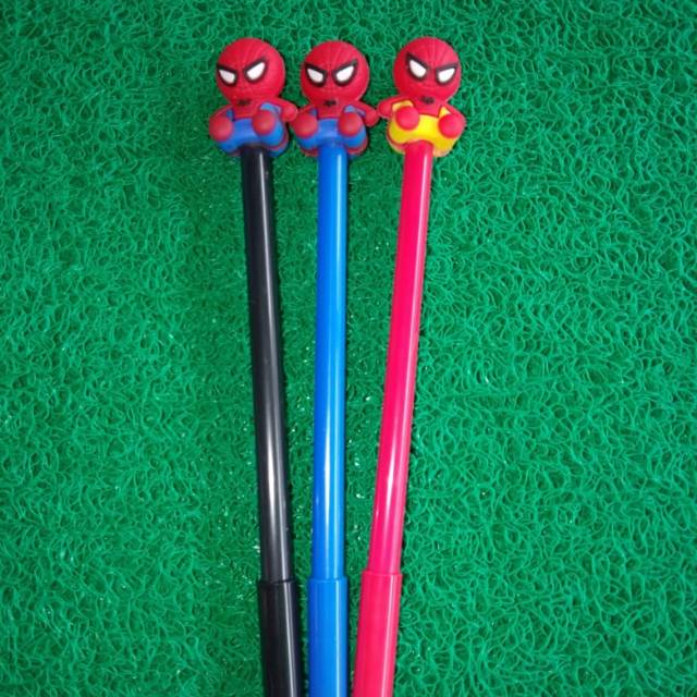 

Pulpen gel karakter Spiderman isi 12 pcs