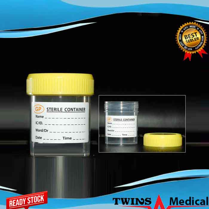Pot Urine Sterile 60cc Tutup Kuning GP | Container 60 ml 60 cc Merk GP