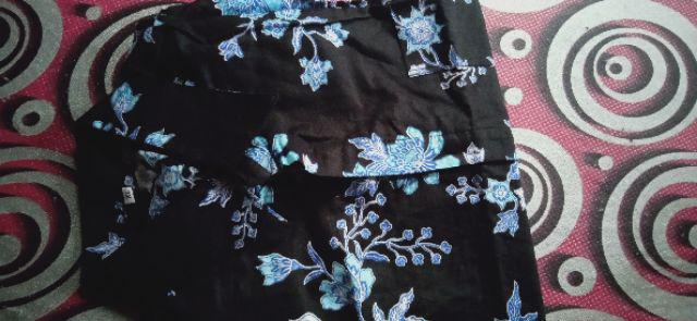 Batik Couple Keluarga Sania Ruffle Ori Ndoro Jowi Cibulan Biru