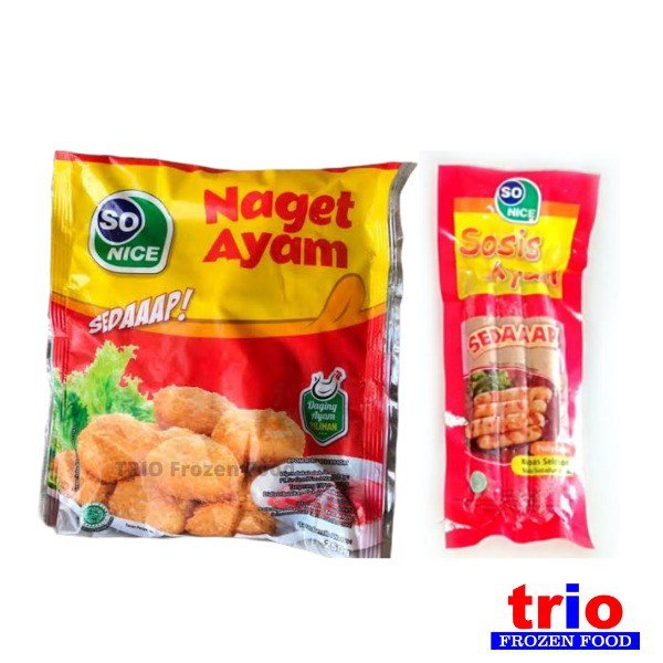 

Dijual So Nice Paket Hemat Nugget Ayam 250gr Sosis Ayam 75gr Isi 3pcs Diskon