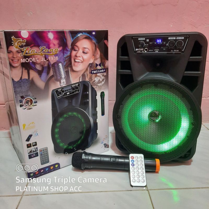 Speaker Bluetooth 8 Inchi Jl1938 Bonus Mic Wireless/Salon Aktif Radio Fm/Speaker Aktif Portable 8inc