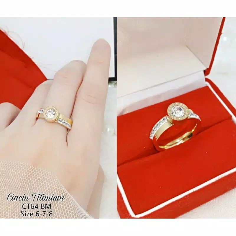 Medan Termurah Size 7 &amp; 8 Cincin Titanium premium Free box