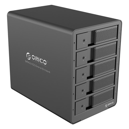 Hdd enclosure Orico 5 bay 3.5 sata Usb 3.0 raid 9558ru3 - Casing hard disk drive external chia mining