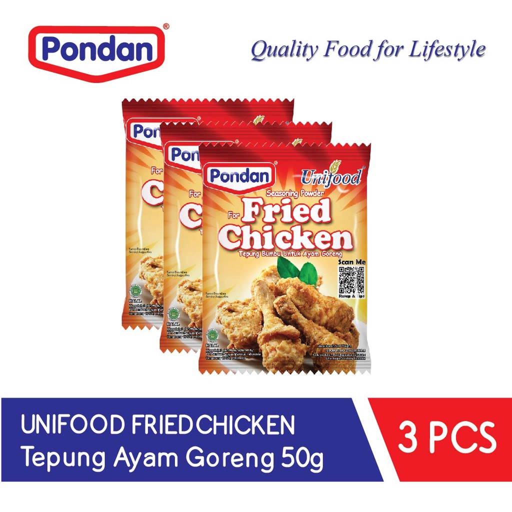 

Pondan Unifood Fried Chicken 50g (3pcs)