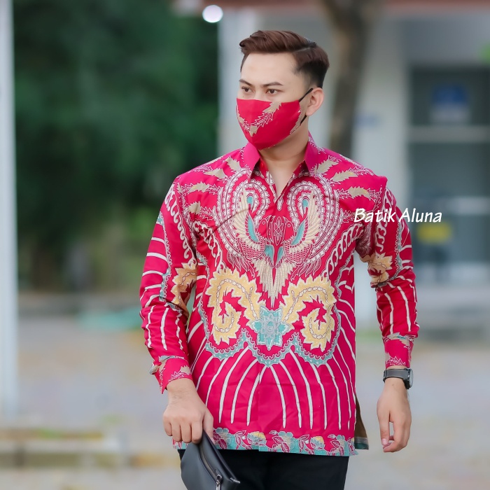 Batik Pria Kemeja Batik Baju Batik Pria Lengan Panjang Premium Pabrik Batik Aluna PCW 119