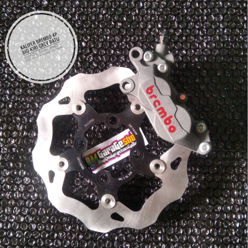 kaliper brembo 4p big kiri grey batu grade thailand include disc galfer 220mm vietnam