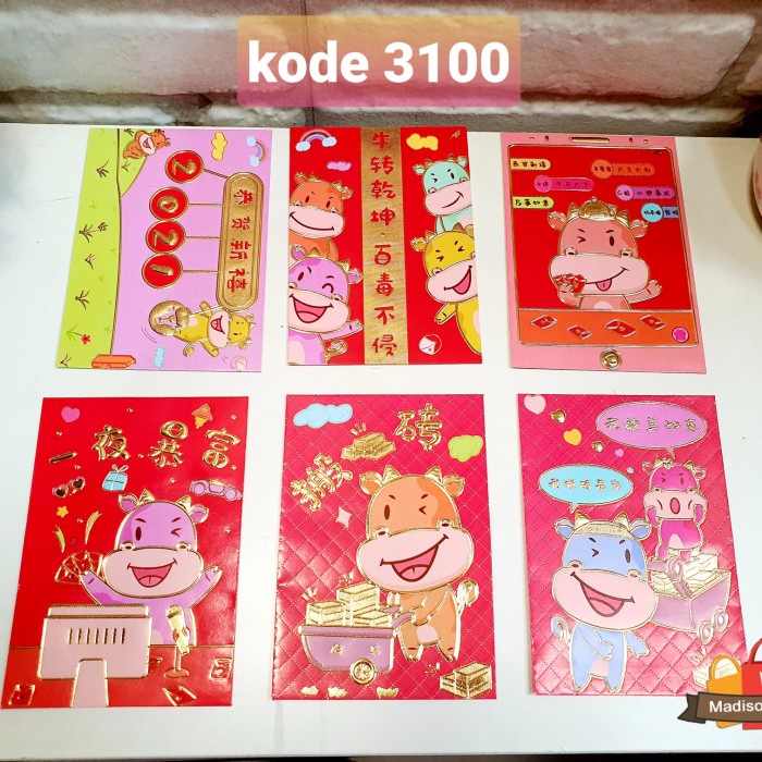 

Menyurat-Surat- Angpao Imlek 2021 Tahun Baru Kerbau Angpau Kebo Murah Ampao Grosir - Random Mix