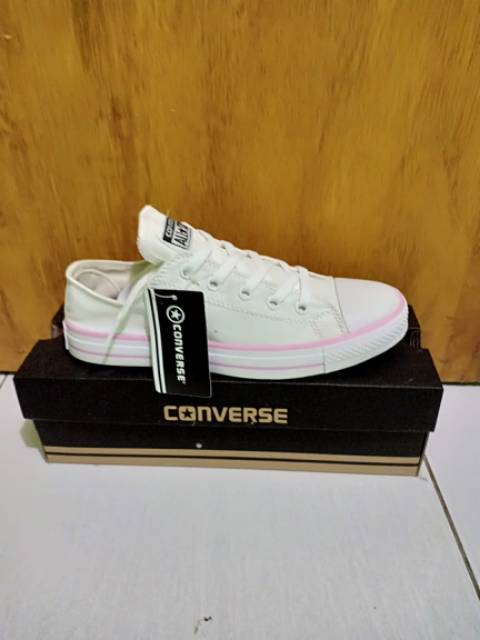 Sepatu converse allstar lis pink+box