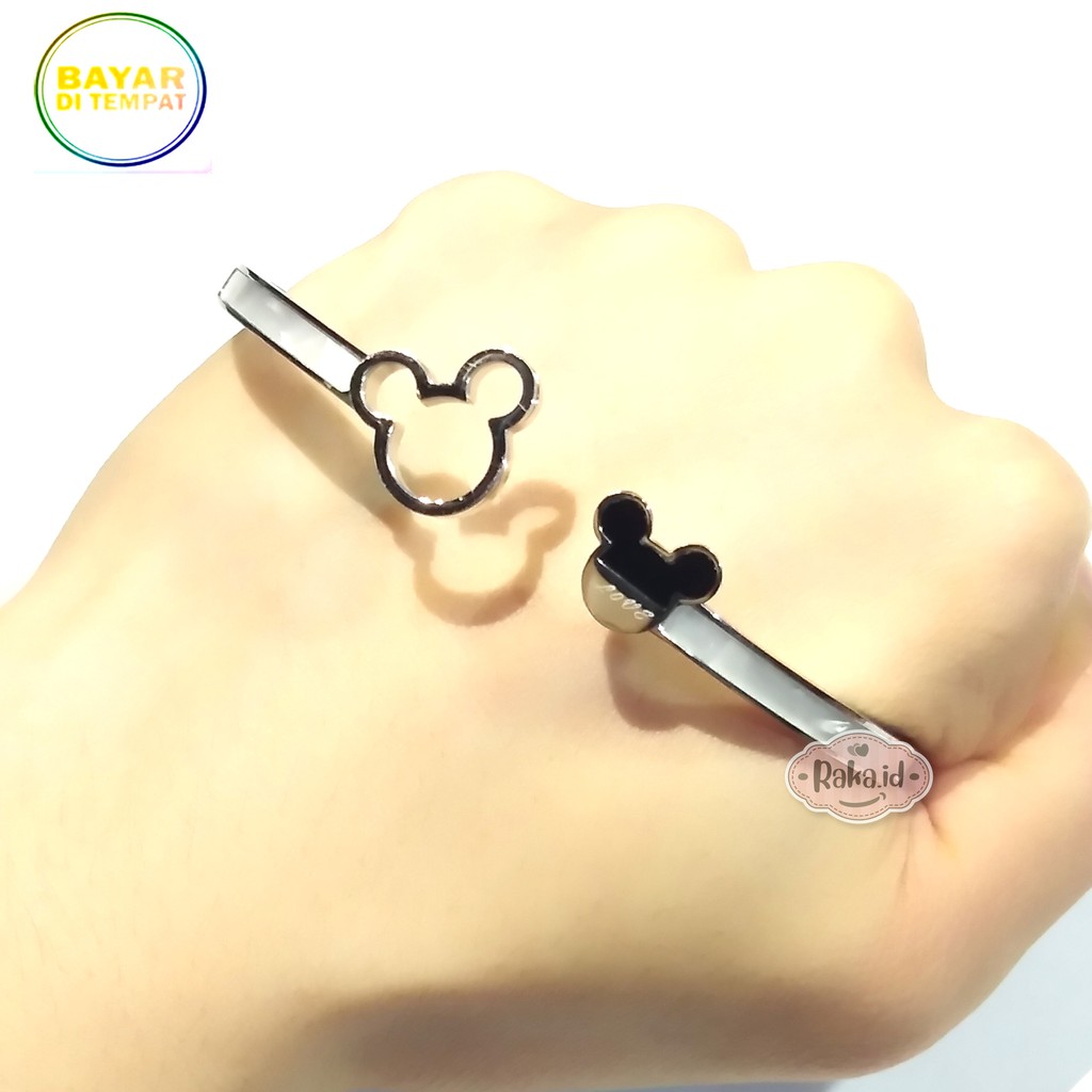 Raka Acc - Gelang Tangan Wanita Bangle 2 MICKEY TITANIUM Perhiasan Wanita 166