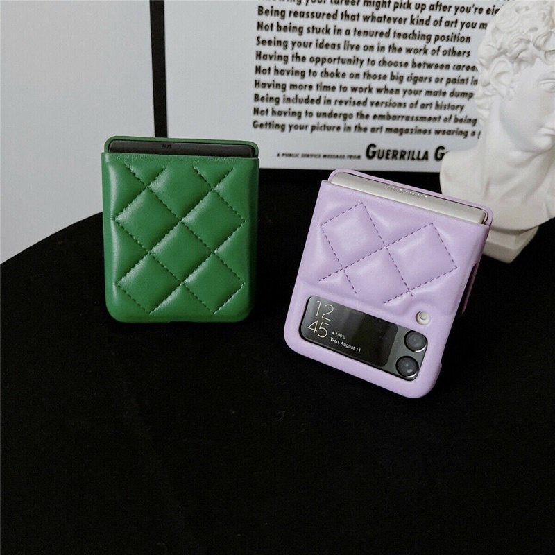 Leather Case Samsung Galaxy Z Flip 6 5 4 3 5G Z Flip3 Zflip6 Zflip5 Flip6 Flip5 Flip4 Zflip4 Zflip3 Casing Bahan Silikon Kulit Tahan Banting
