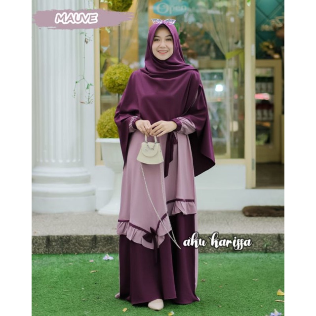 READY YUNISA SET SYAR'I AKU KARISSA ORI//GAMIS BEST SELLER WARNA BARU-Mauve