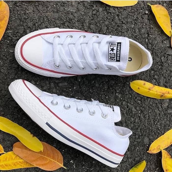 Sepatu Kets Allstar Converse177 Putih List Merah Sepatu Casual Wanita Terbaru Sepatu Kanvas Terlaris-1