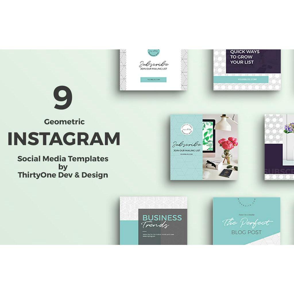 Geometric Instagram Templates Set - Photoshop