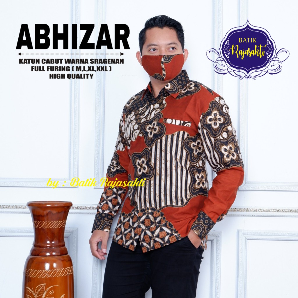 ABHIZAR RAJASAKTI KEMEJA BATIK SOLO PRIA LENGAN PANJANG LAPIS FURING ATASAN BATIK PREMIUM MODERN KATUN HALUS BAHUWIRYA  BANAMITRA BANAMITRA PUTIH BANGSAWAN BAYU PUTRA BERLIAN BIRU BHARATAYUDA BIMASENA BIRENDRA BIRU INDAH BRAHMAKERTA BRAHMAKERTA MERAH