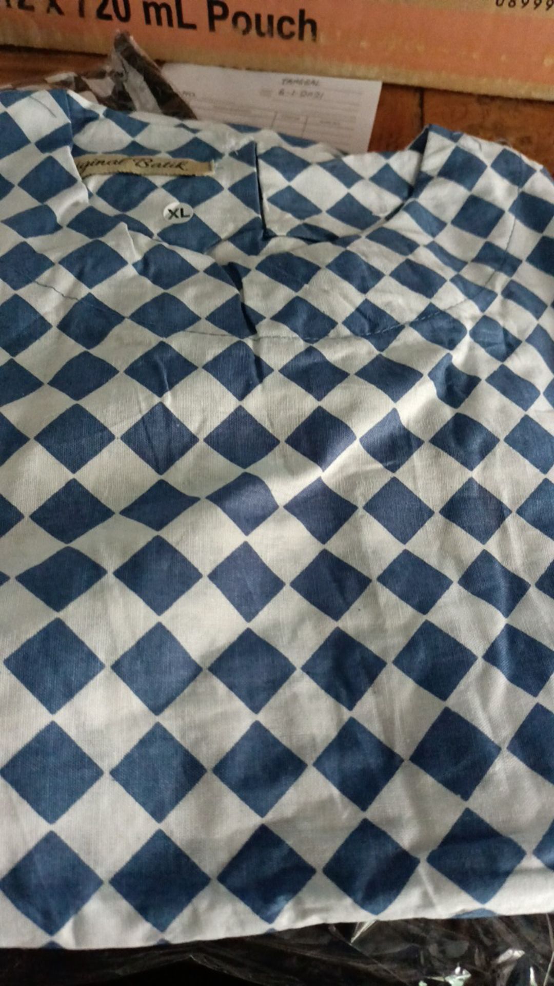 Blus Lonceng Biru Lawasan Monochrome Katun Batik Modern Premium Blouse Wanita Cewek Indigo Sheena