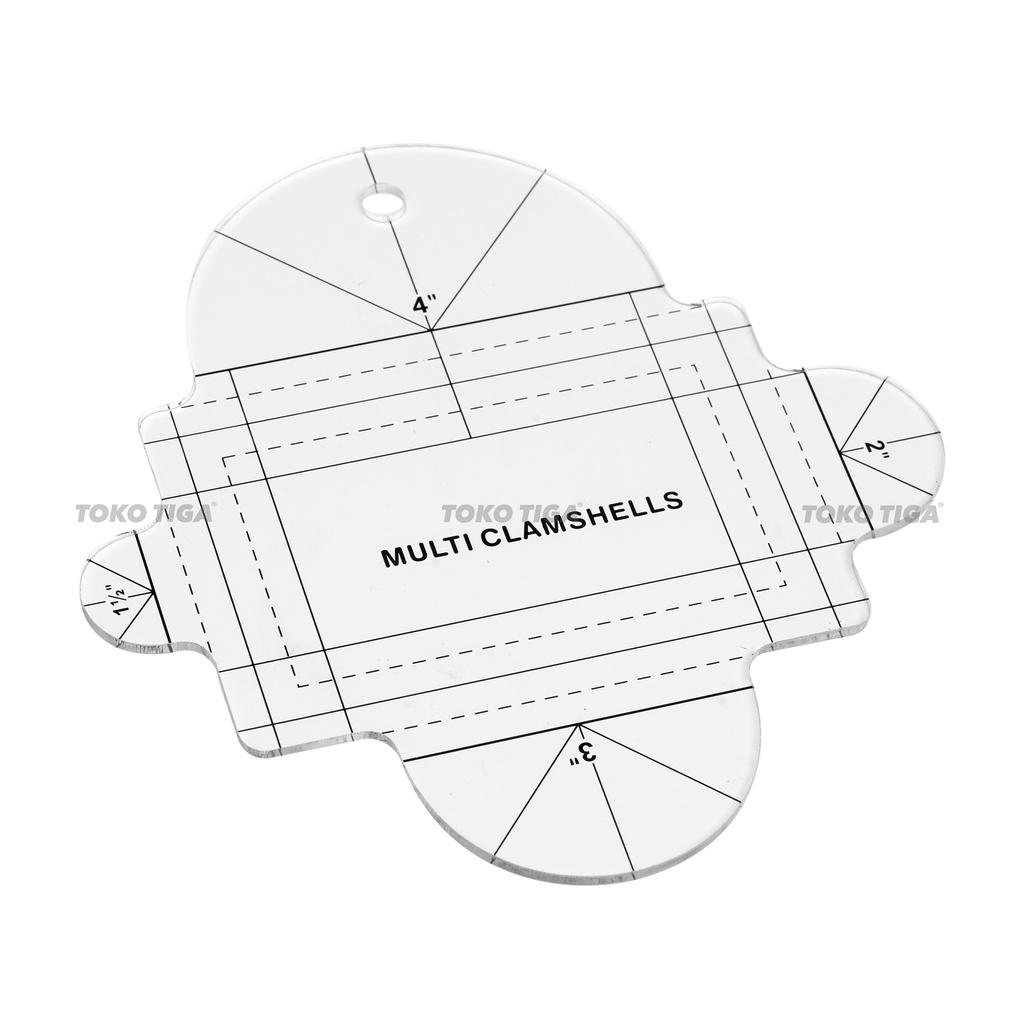 Penggaris Patchwork Quilting Clamshells / Scallop / Circle (HG00623)