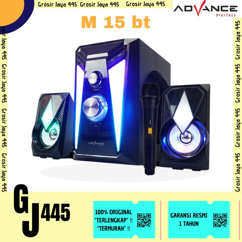 Speaker Advance M15 BT / Bluetooth Subwoofer Karaoke pengajian senam Gitar M 15 Bt + FREE MIC