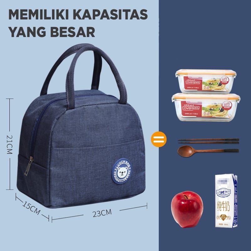 M1 Tas Bekal Oxford Tebal ,Tas Bekal Aluminium foil Tas Bekal Polos
