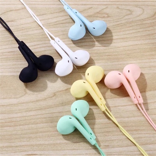 U19 Earphones Macaron Mate Color HIFI Headset Ala Korea Handsfree Warna Warni Pack Plastik