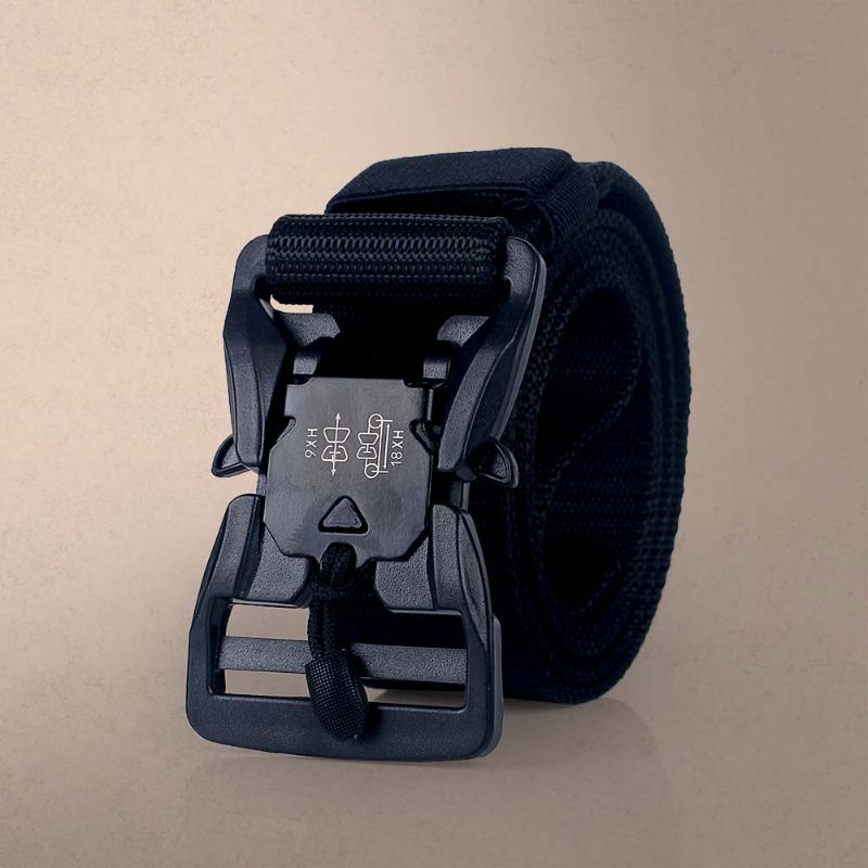 Ikat Pinggang Pria Terbaru | Gesper Belt Sabuk Outdoor Cowok | Tantical Distro Original - Hitam Emas