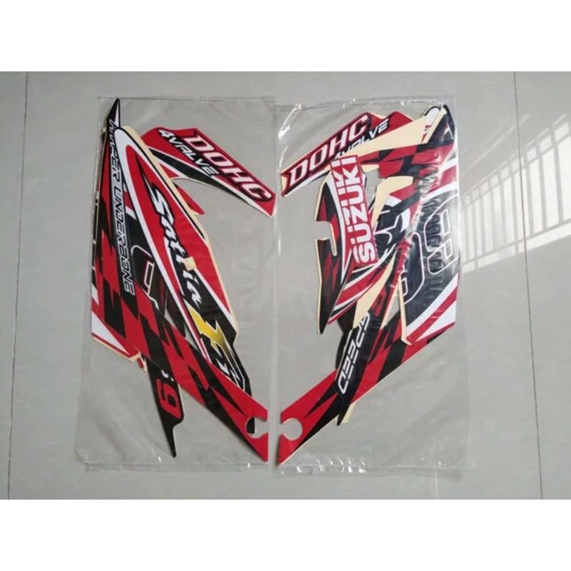 striping satria Fu 2012 merah