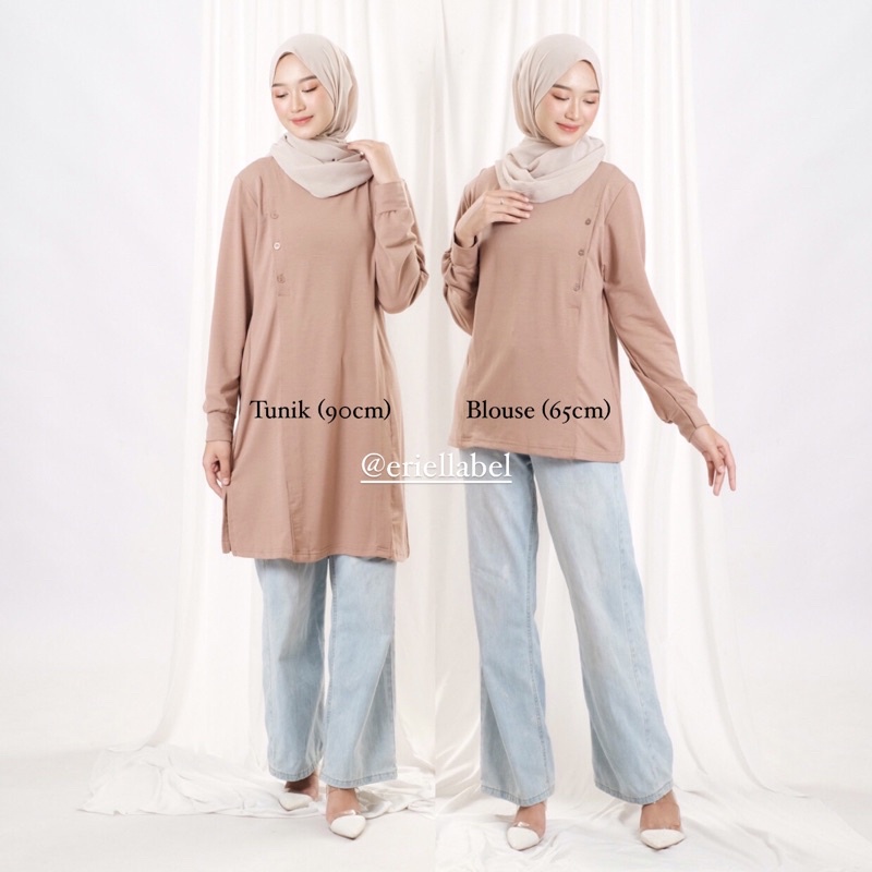 SACHI - Atasan Blouse Busui Bukaan Kanan Kiri Double Akses One Stretch Baby Terry Motif Menyusui Setelan Hamil Busui Friendly Nursingwear