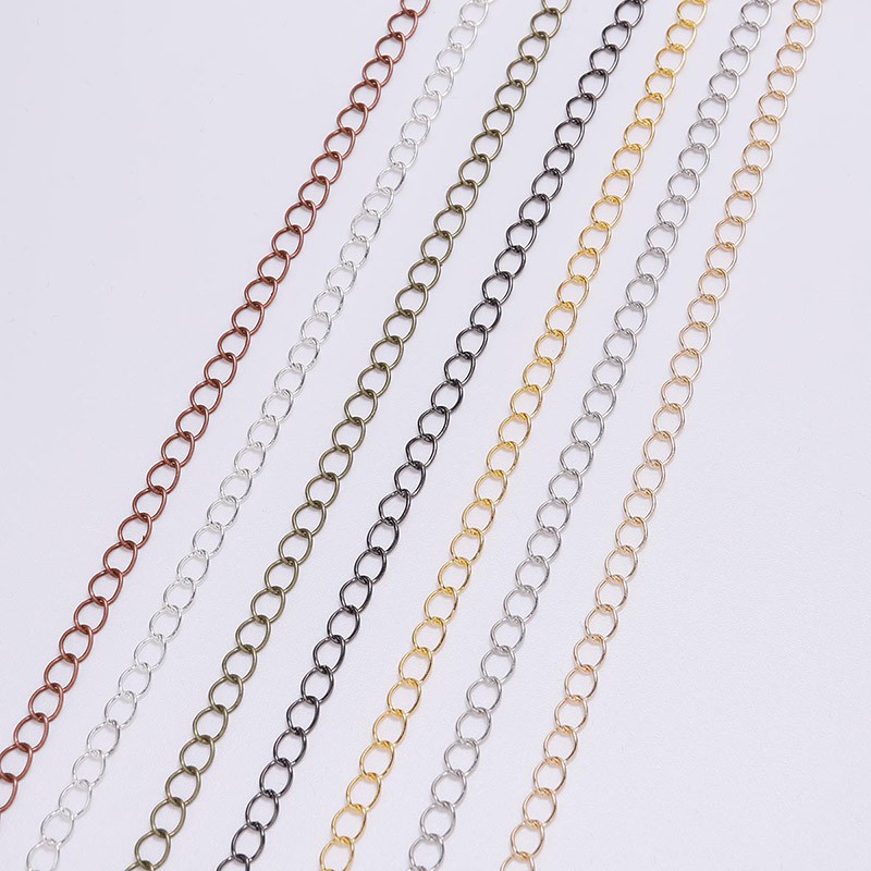 Extension Rantai Kalung Panjang 5m 10m Warna Silver Bronze Untuk Membuat Perhiasan Diy