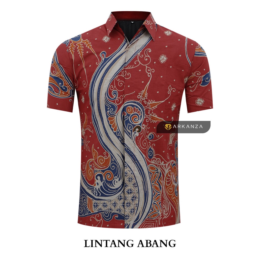 BATIK ARKANZA Motif LINTANG ABANG Hem Atasan Kemeja Baju Batik Pria Cowok Laki Laki Slimfit Full Lapis Furing Lengan Panjang Lengan Pendek Original Asli