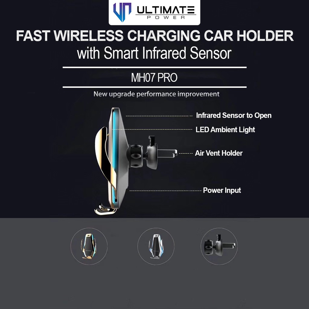 Holder Smart Infrared Sensor Fast Wireless Charging Ultimate Power Car Holder MH07 Pro