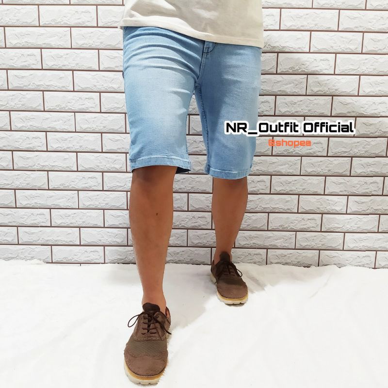 Celana Pendek Pria Skinny Slim Fit Jeans Cowok Stretch Bahan Melar Size 27-38 Nr_Outfit Official Cod