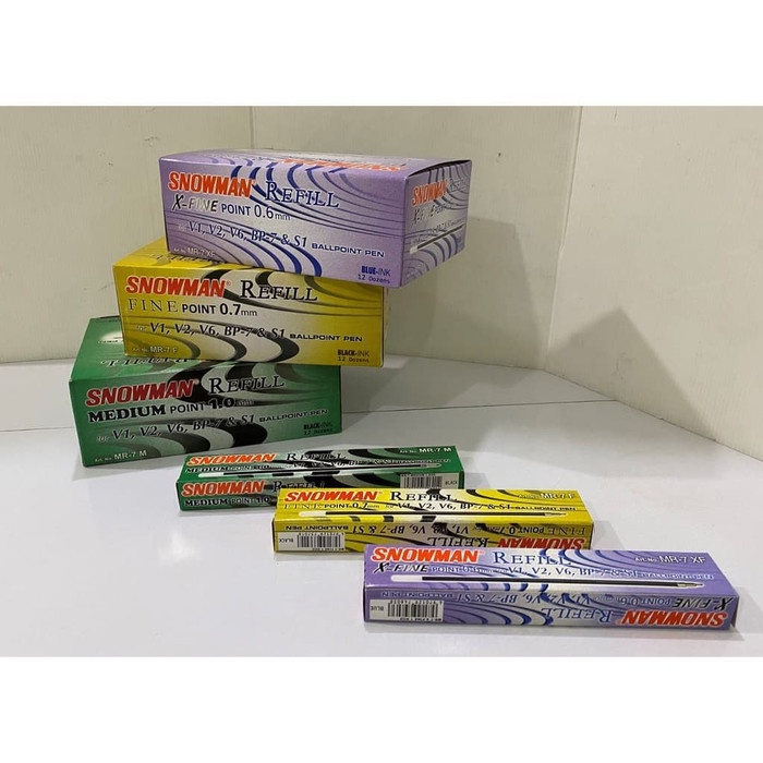 

MURAH Refill/ Isi pen Snowman V1/V2/V6/BP-7/S1 (Per lusin) - Medium, Hitam