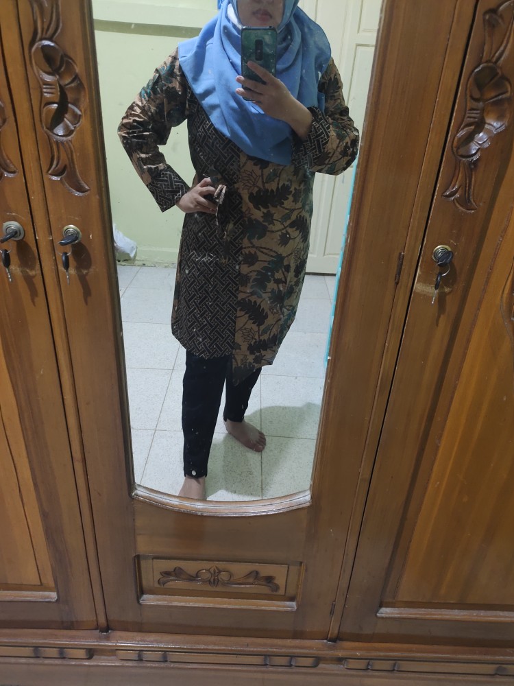 Batik Dolby Dolbi Dobby Doby Tenun Sutra Tulis Katun Atbm Baron Atasan Batik Wanita Sogan Srg308