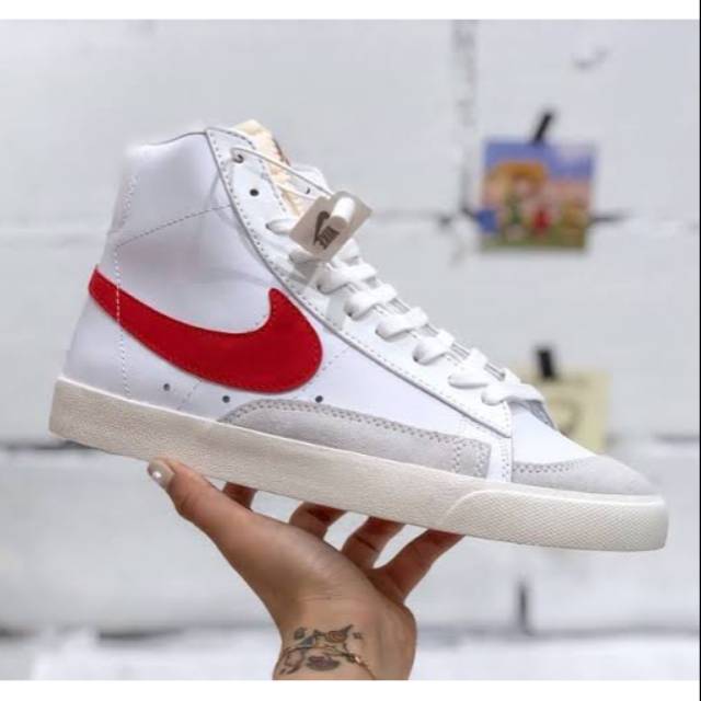 nike blazer mid retro white red