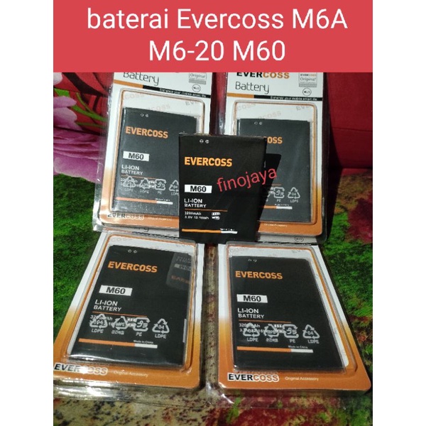 Baterai Evercoss M60 M6A M6 Battery Battry Evercoss U6C  M6-20 Baterai Battry Batre Original