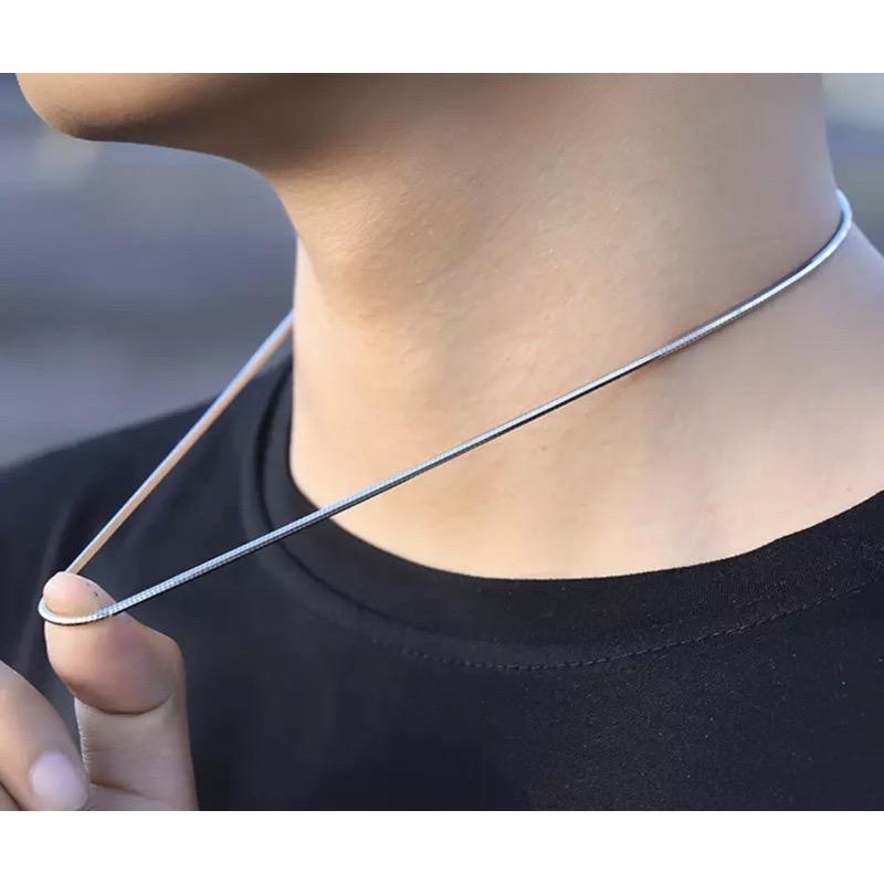 Asli 100% Titanium Import-Kalung Belut Halus-Kalung Belut Titanium Bulat-Kalung Perhiasan Fashion-Ka