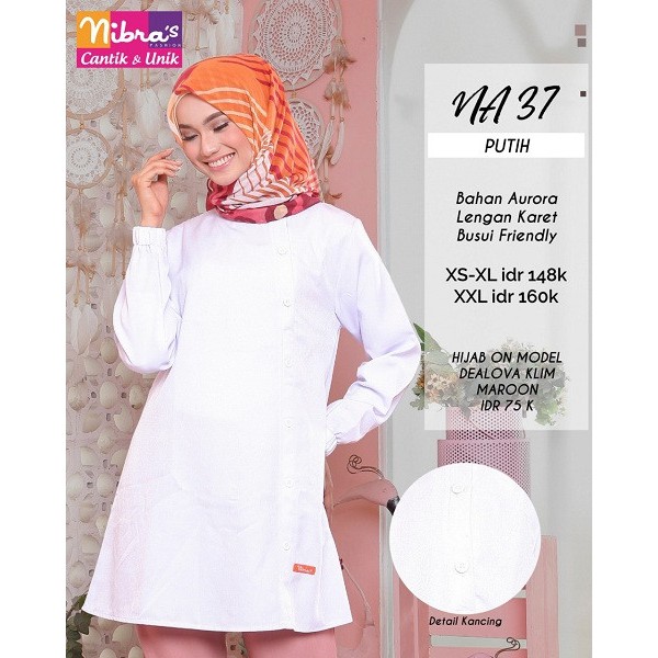 Atasan nibras putih na 37 nibras putih hitam coksu na 37