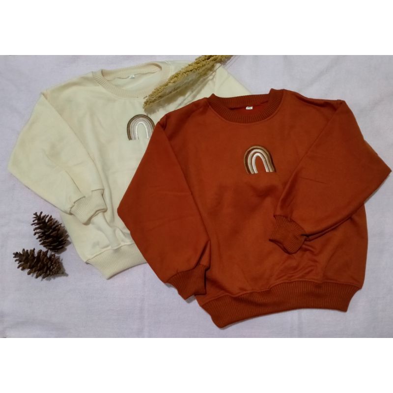 SWEATER ANAK BORDIR RAINBOW KOREA UNISEX 1-4th