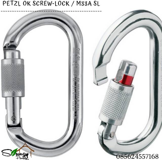 Petzl Ok Screw-Lock Carabiner Original Safety Climbing / Industri