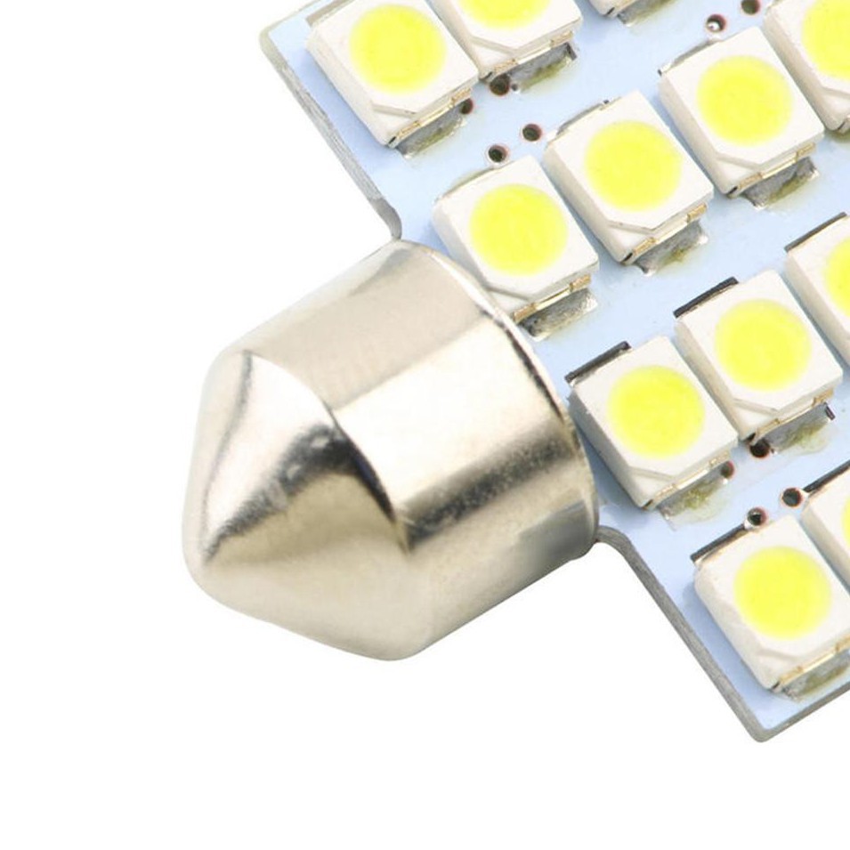 1pcs Lampu Mobil 31MM 16SMD 3528 1210 Mobil LED Pointer Ganda Atap Cahaya