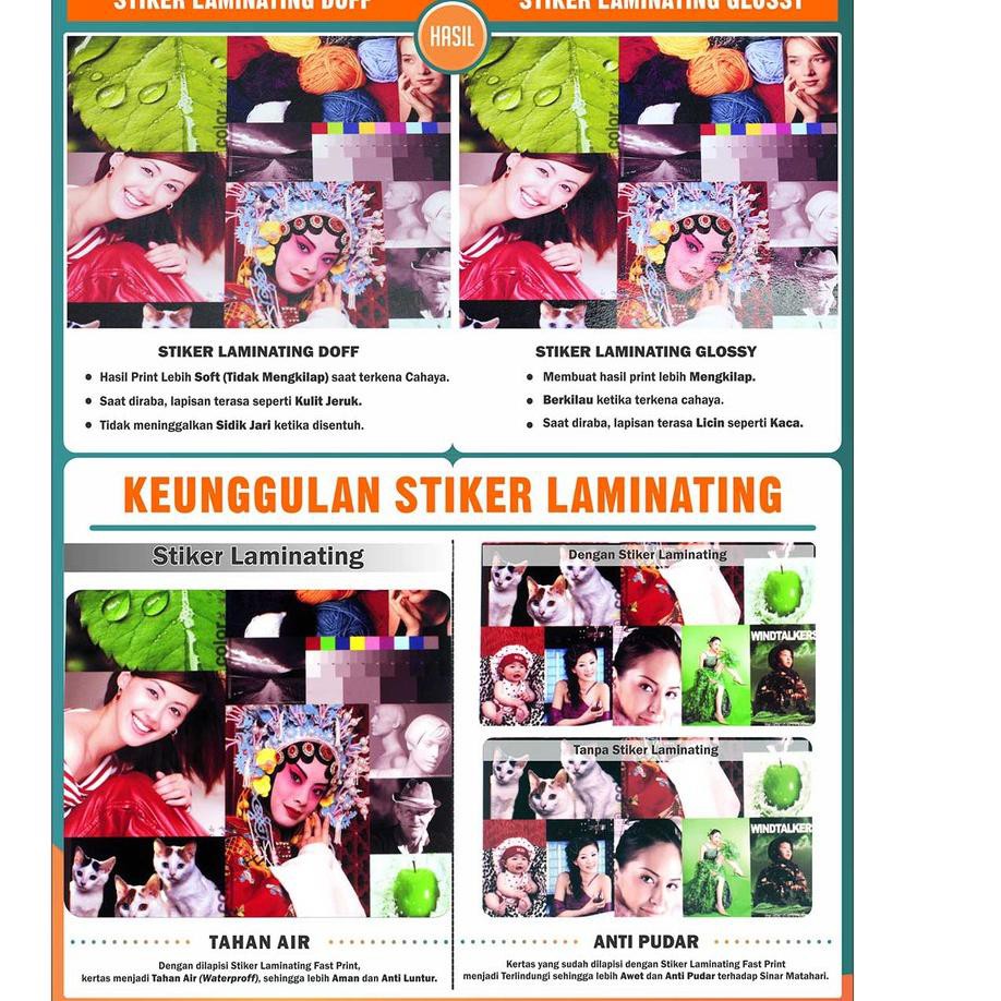 

Termurah!! KODE-770 Transparan Film Stiker Laminating Dingin Ukuran A4 Glossy & Doff